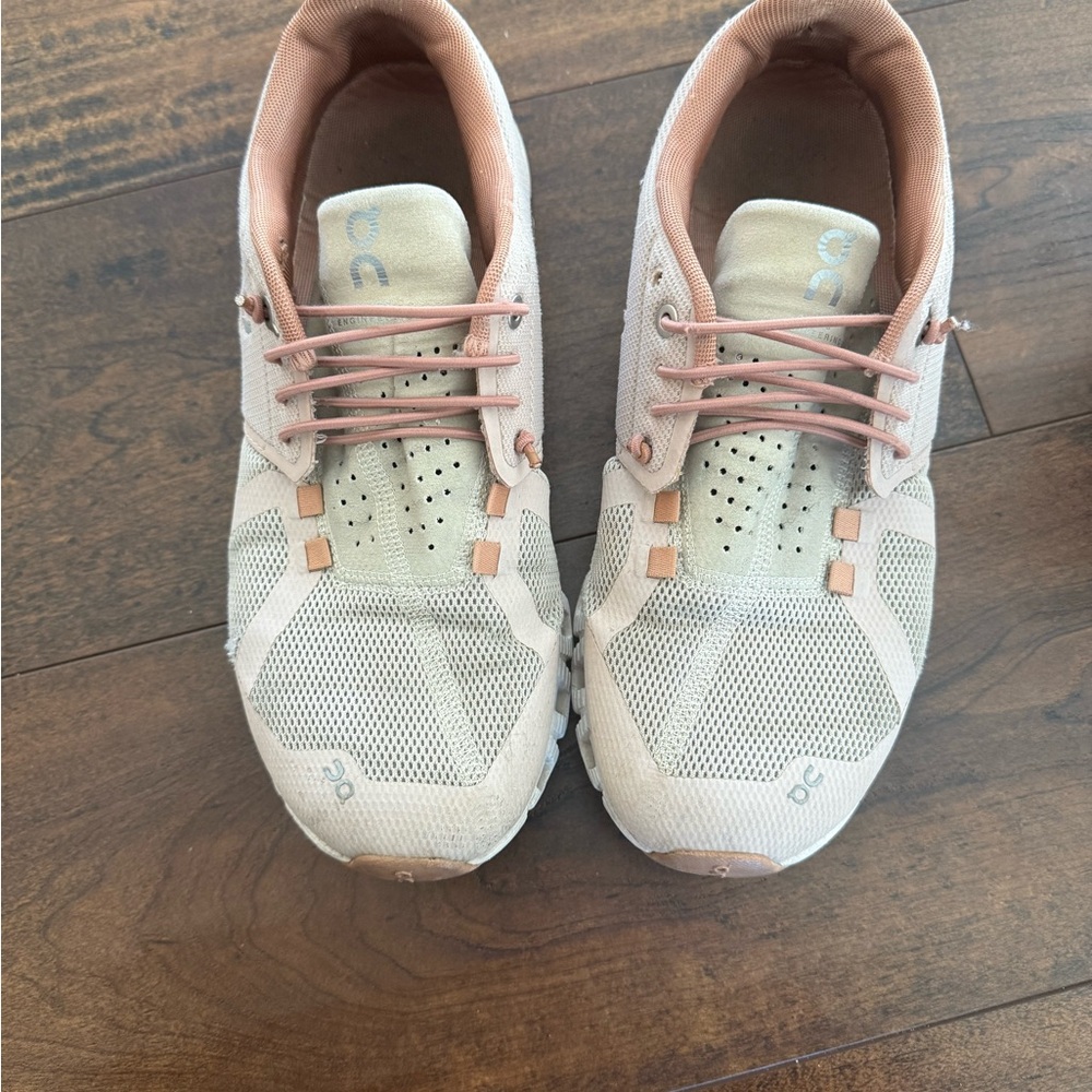 On Cloud Running Rose Sand Athletic Shoes